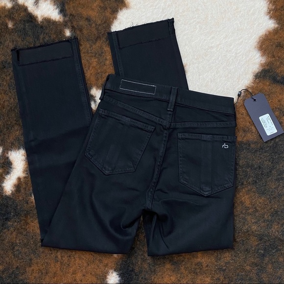NWT Rag & Bone Stove Pipe Step Hem Fray Black 23 - Picture 4 of 11